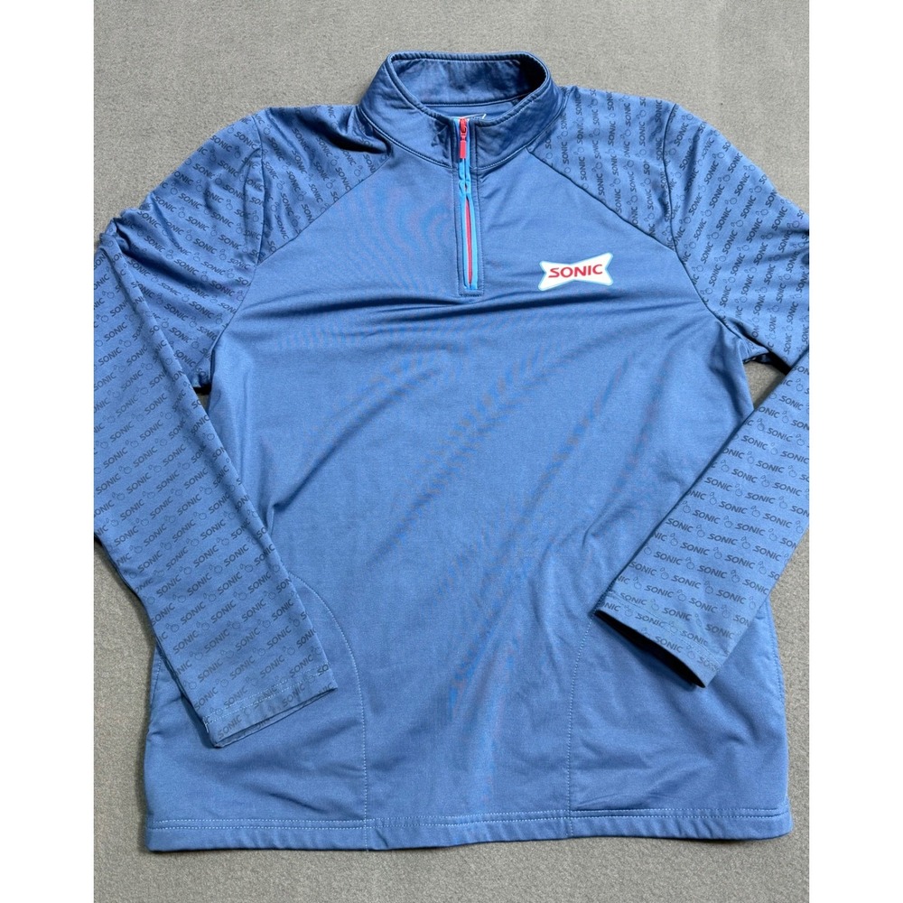 Sonic Drive-In Quarter Zip Pullover Shirt Jacket Blue Size M